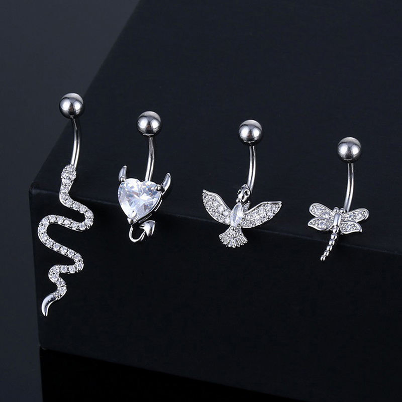Body Jewelry And Piercing - كريستال البطن خاتم على شكل زر