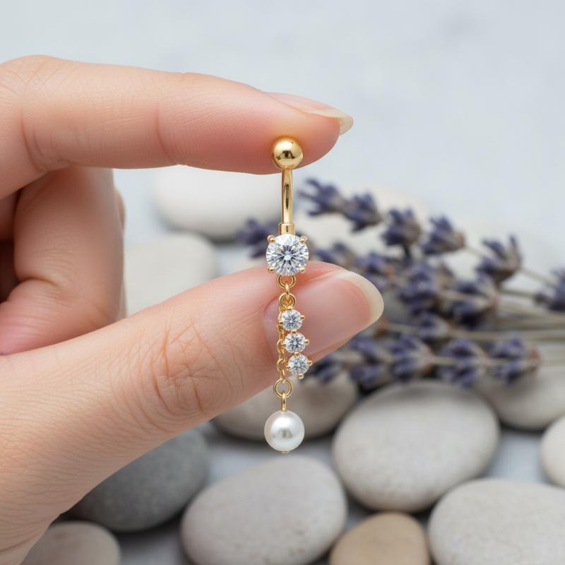 Body Jewelry Tunnels - حلقة سرة البطن الكريستالية للنساء، حلقة