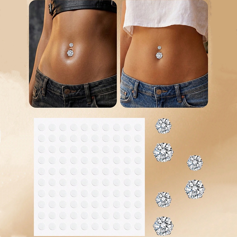 Body Jewelry And Piercing - حلقات سرة البطن المزيفة من الزركونيا