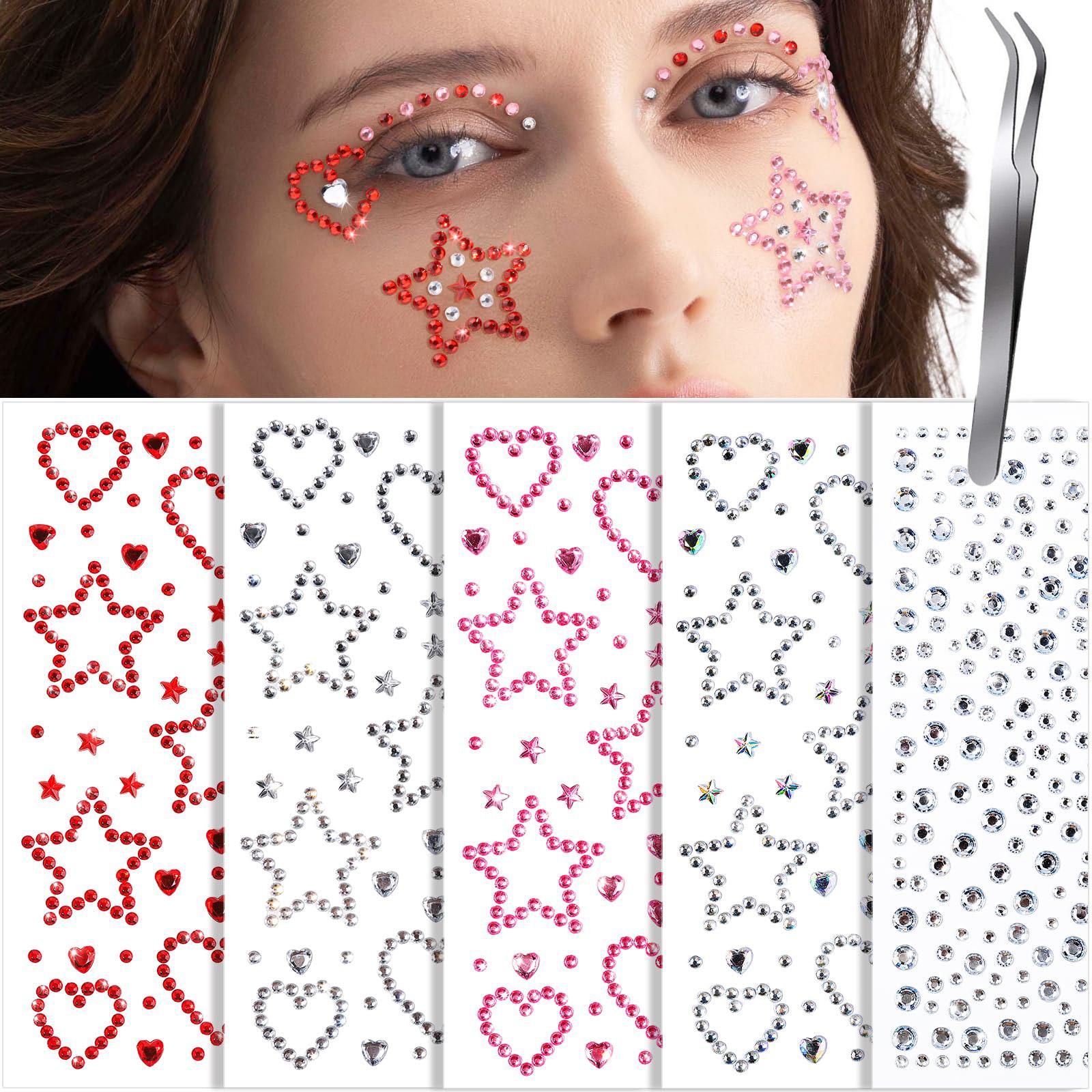 Body Jewelry Stickers - أحجار الوجه اللامعة، أحجار الوجه المرصعة