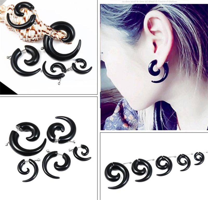 Body Jewelry Tunnels - فاسق الأسود القبلية دوامة أقراط النساء