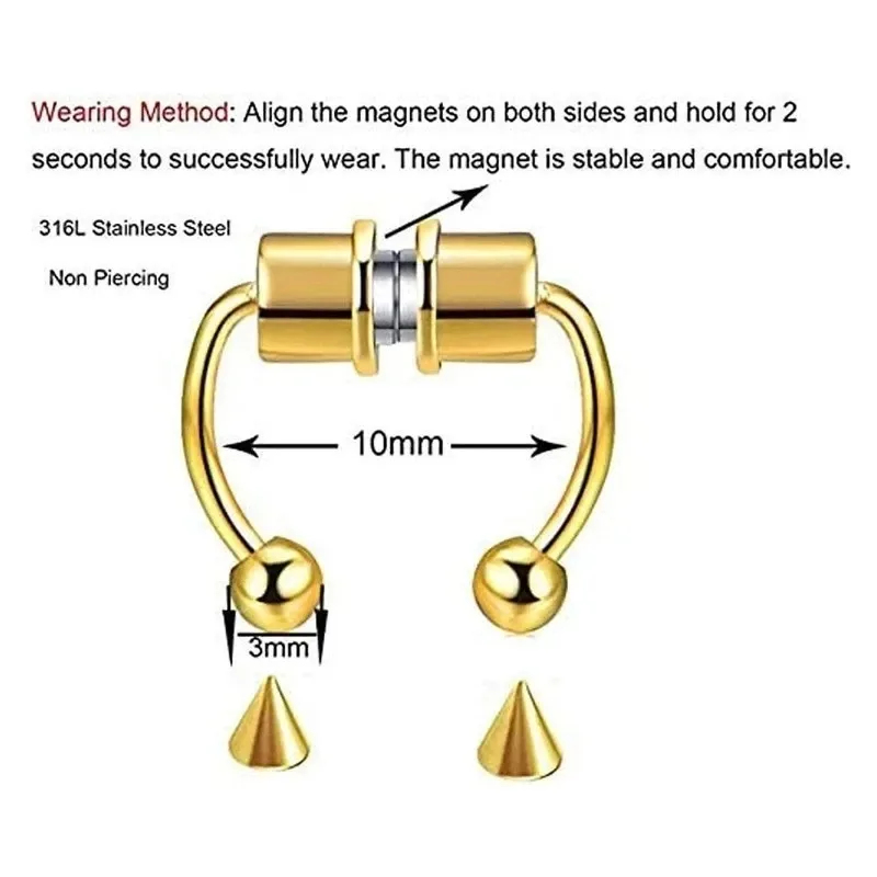 1/2/3 قطع من حلقات الأنف المغن - مراجعة Body Jewelry And Piercing وسعره