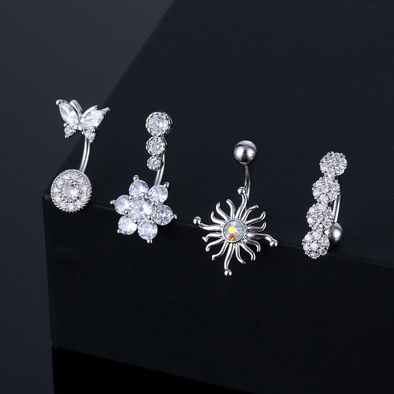 كريستال البطن خاتم على شكل زر  - مراجعة Body Jewelry And Piercing وسعره