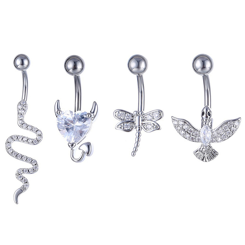 كريستال البطن خاتم على شكل زر  - مراجعة Body Jewelry And Piercing وسعره