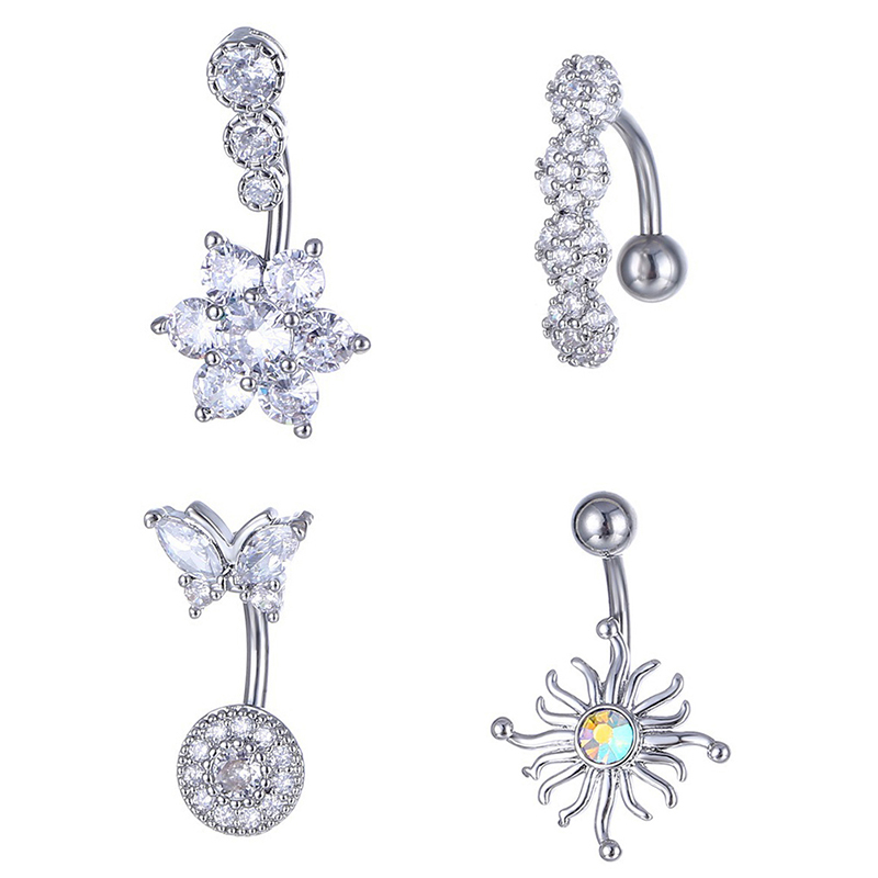 كريستال البطن خاتم على شكل زر  - مراجعة Body Jewelry And Piercing وسعره