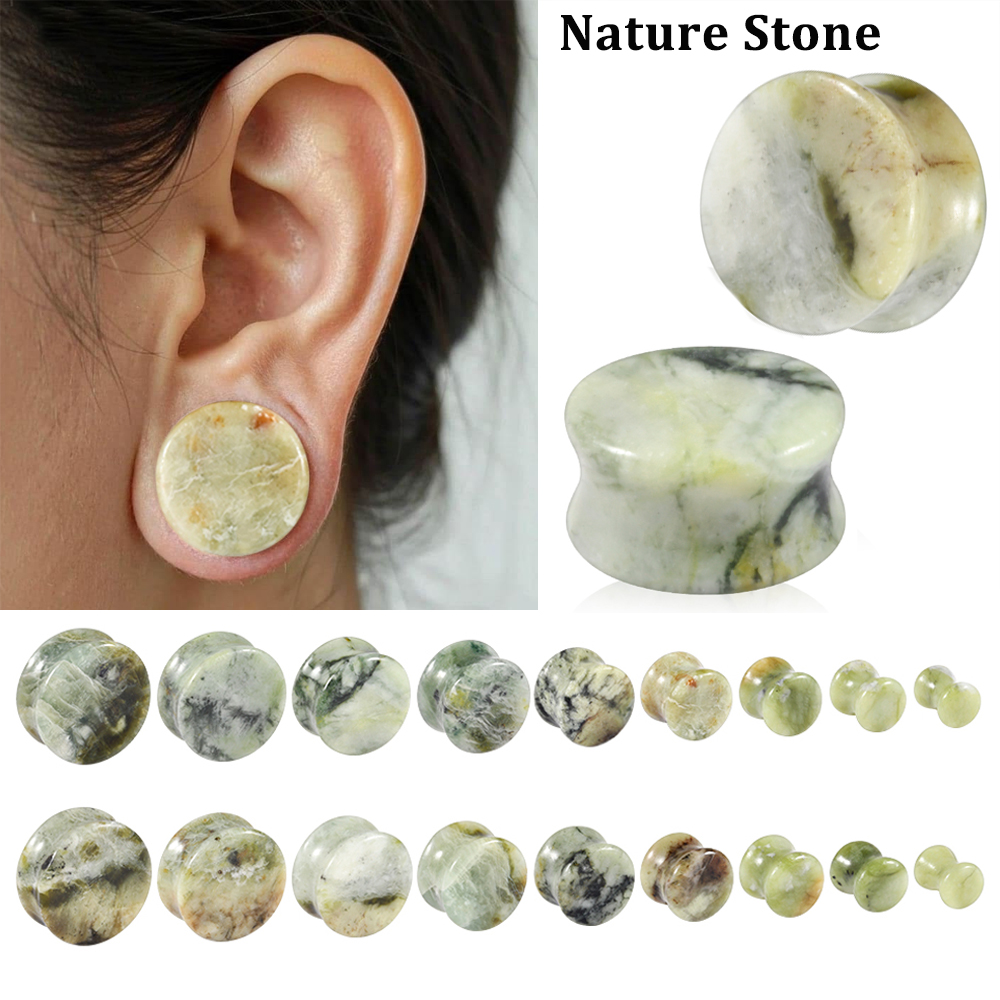 1-2 قطعة سدادة أذن من حجر اليش - مراجعة Yellow Body Jewelry وسعره