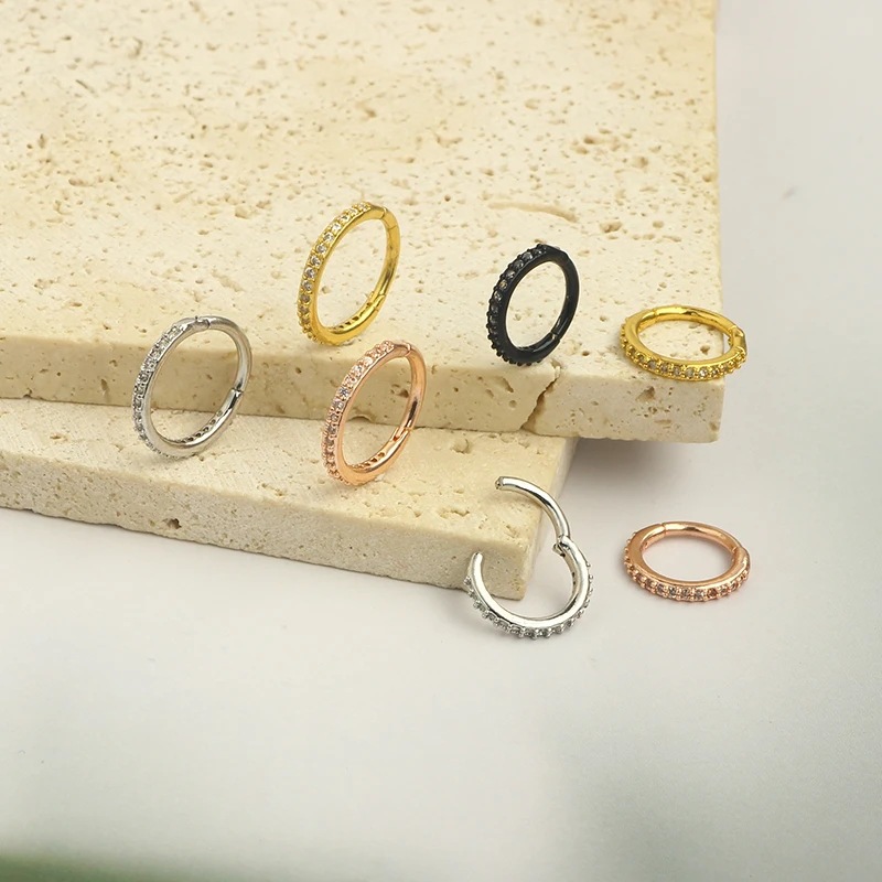 حلقة أنف شفافة 16G مرصعة بالزر - مراجعة Body Jewelry And Piercing وسعره