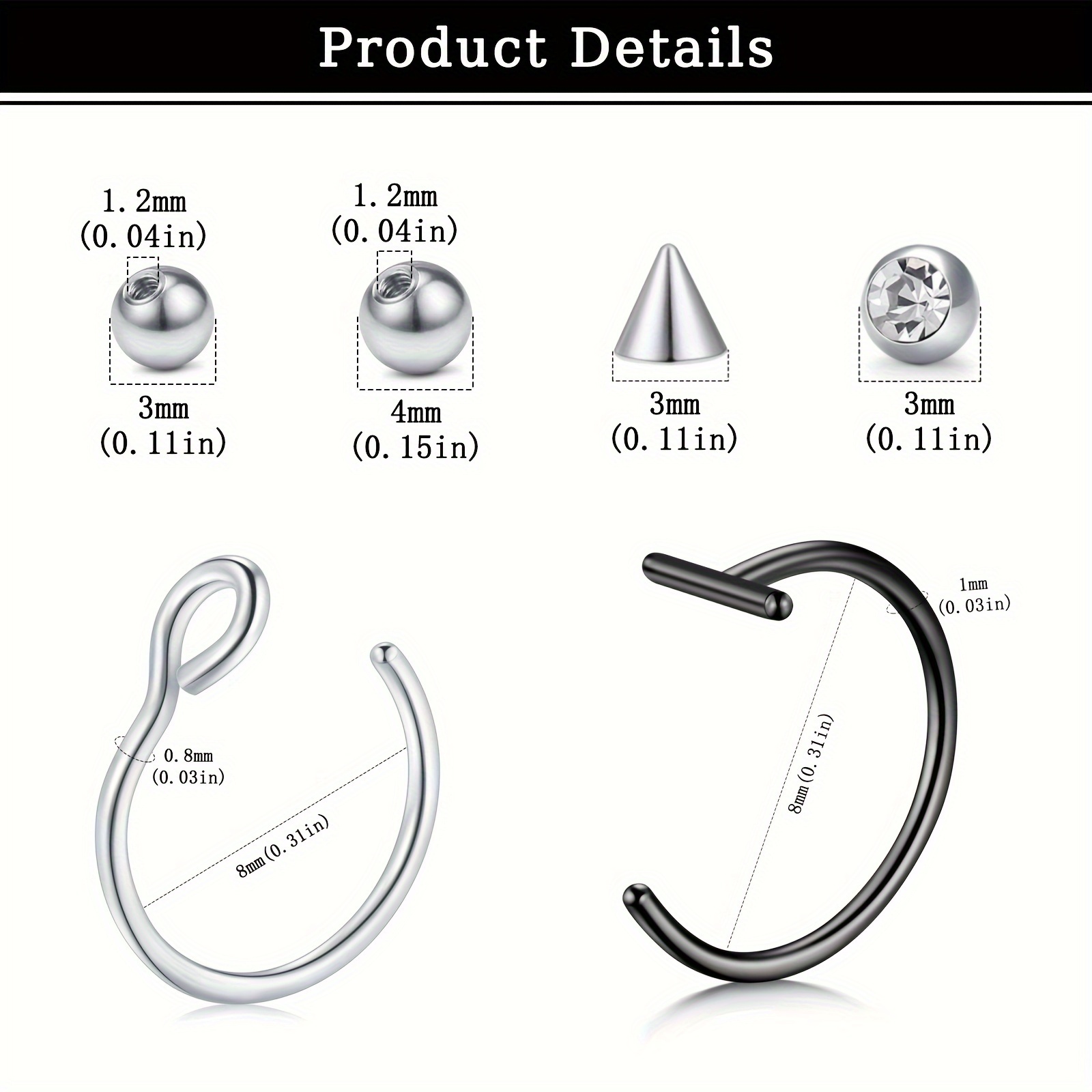 ثقوب مزيفة، حلقة شفاه مزيفة، ح - مراجعة Body Jewelry And Piercing وسعره