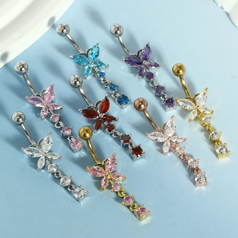 حلقة سرة البطن من الفولاذ المق - مراجعة Body Jewelry And Piercing وسعره