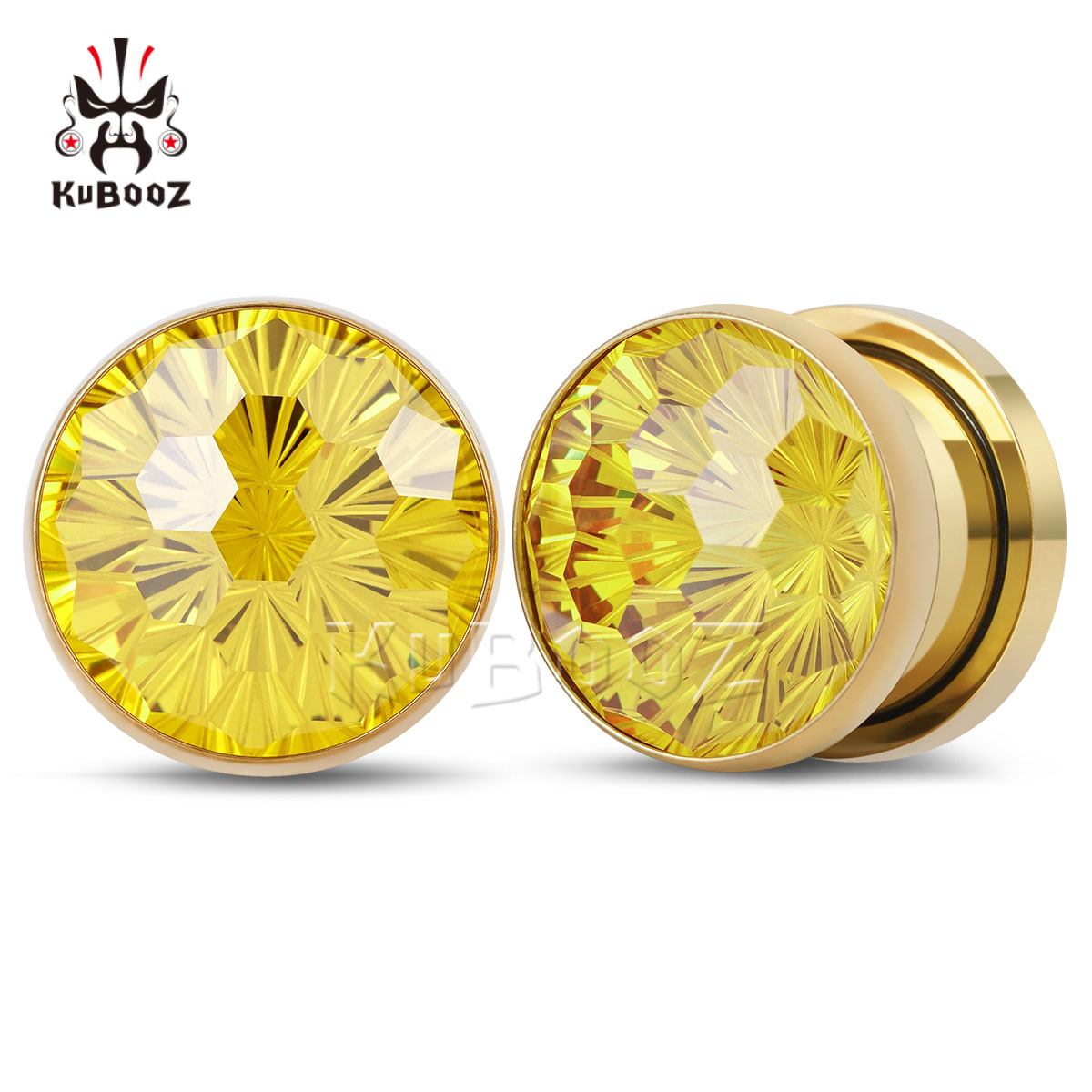 2 قطعة لامعة الأصفر كريستال ال - مراجعة Yellow Body Jewelry وسعره