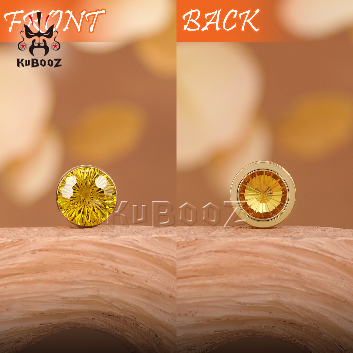 2 قطعة لامعة الأصفر كريستال ال - مراجعة Yellow Body Jewelry وسعره