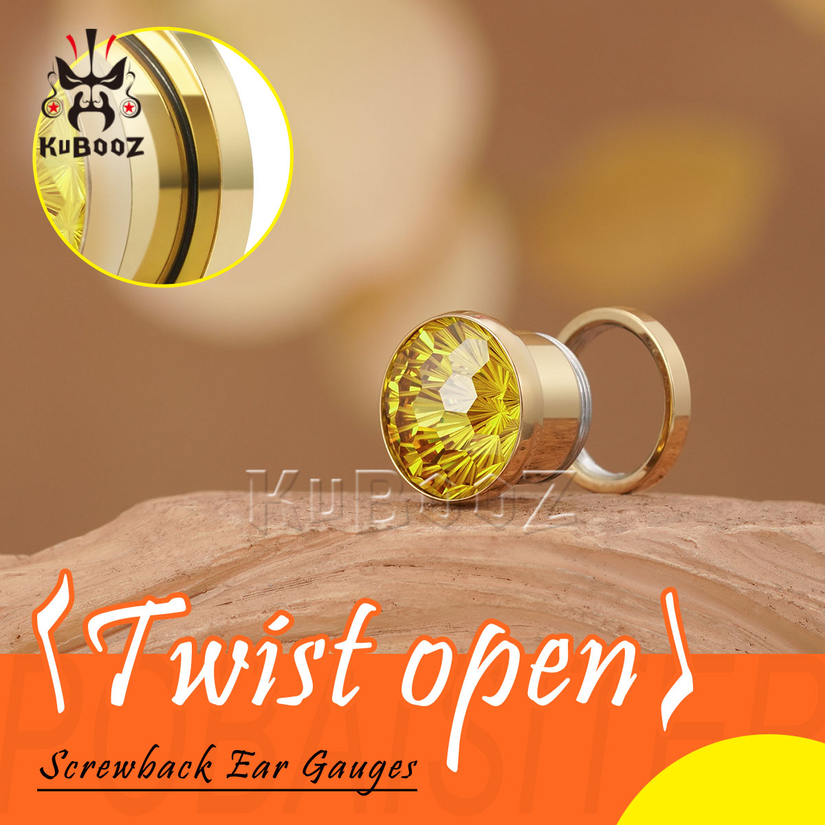 2 قطعة لامعة الأصفر كريستال ال - مراجعة Yellow Body Jewelry وسعره
