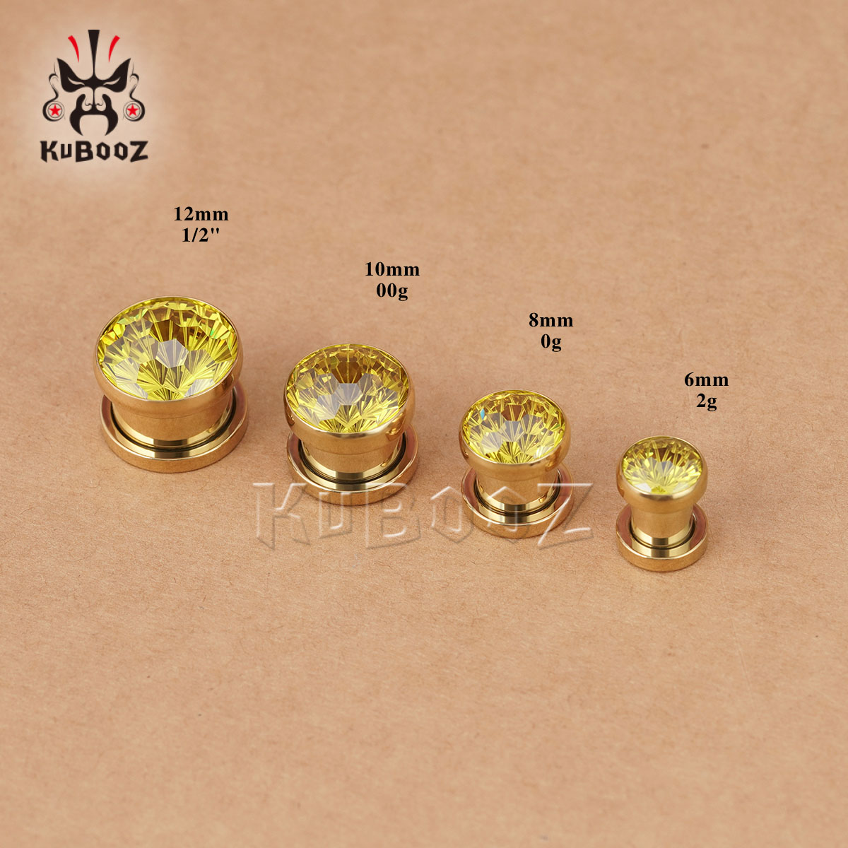 2 قطعة لامعة الأصفر كريستال ال - مراجعة Yellow Body Jewelry وسعره