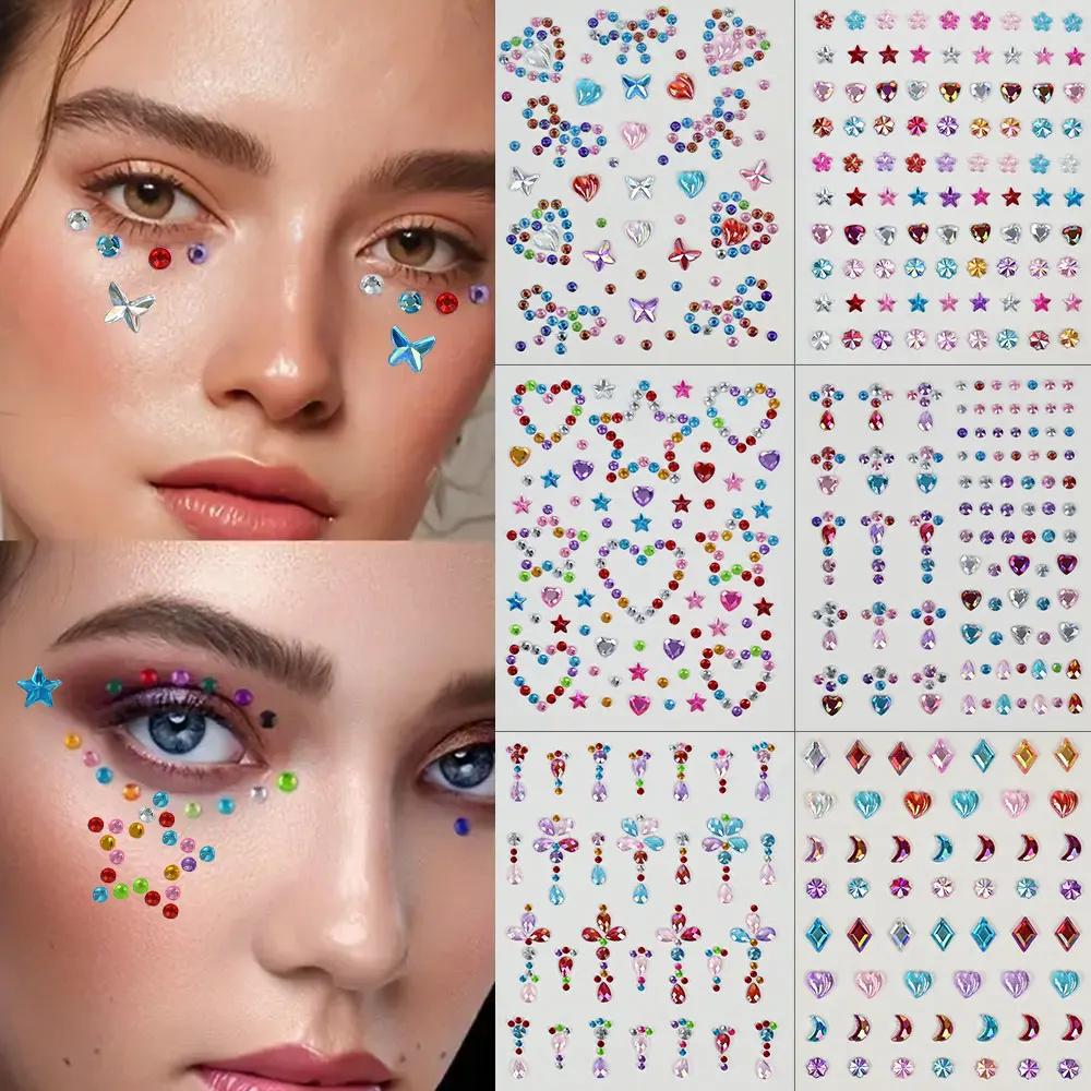 1 ورقة ملونة القوس / نجمة / قل - مراجعة Body Jewelry Stickers وسعره