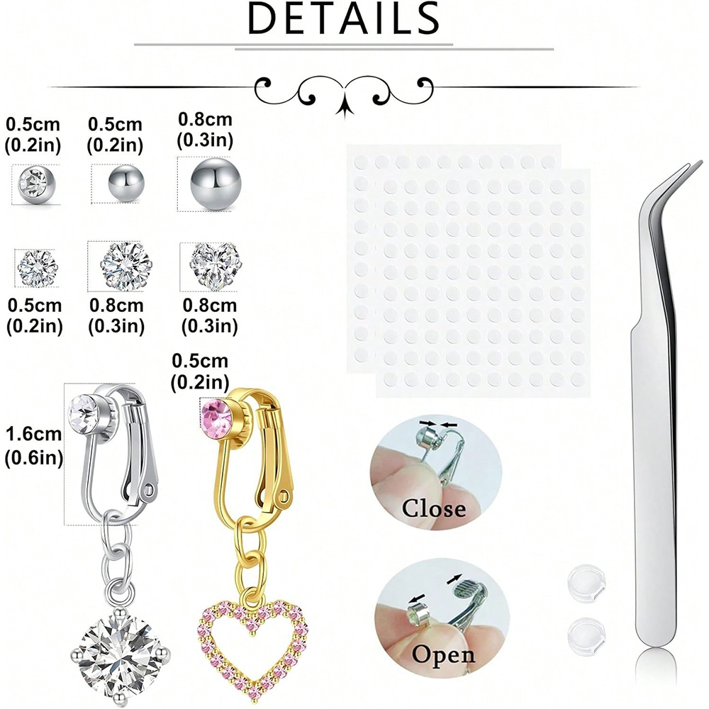 حلقات سرة البطن الذهبية المزيف - مراجعة Body Jewelry And Piercing وسعره