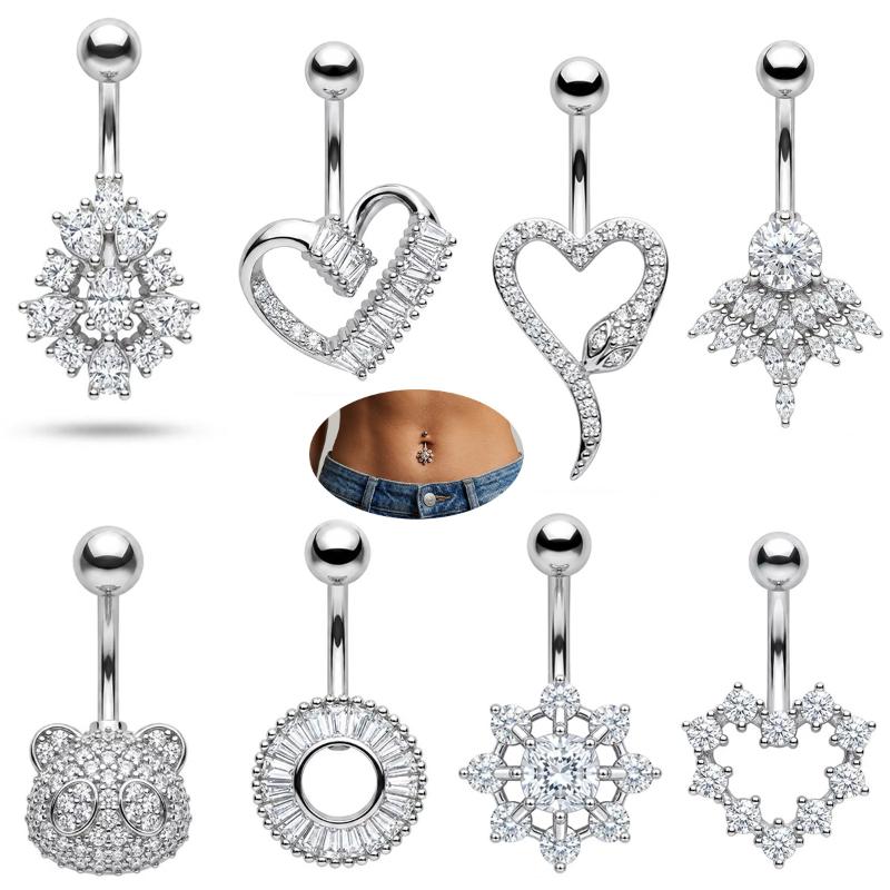 حلقات سرة على شكل فراشة وزهرة، - مراجعة Body Jewelry Tunnels وسعره