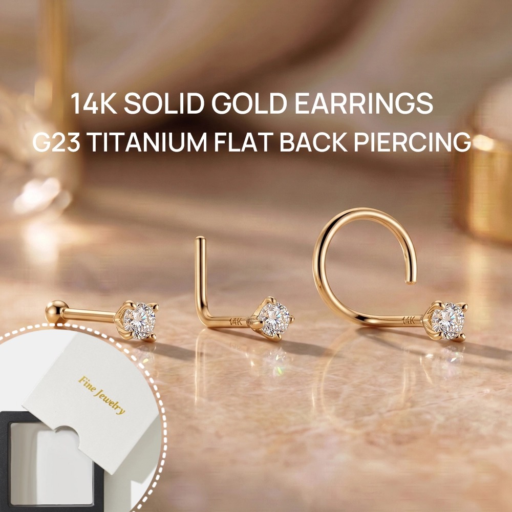 دي شين مسمار أنف ذهبي عيار 14  - مراجعة Yellow Body Jewelry وسعره