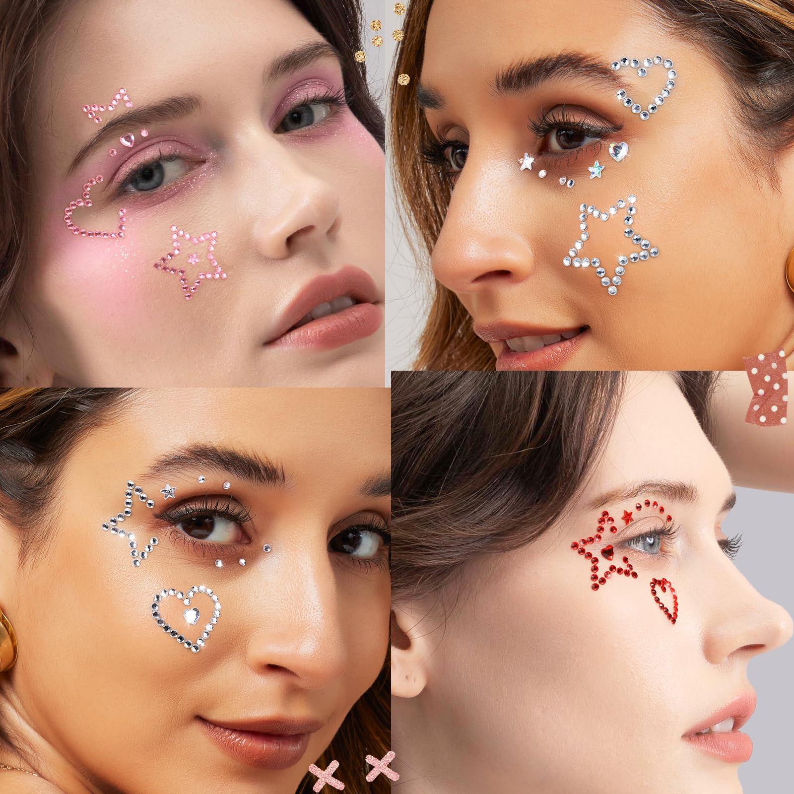 أحجار الوجه اللامعة، أحجار الو - مراجعة Body Jewelry Stickers وسعره